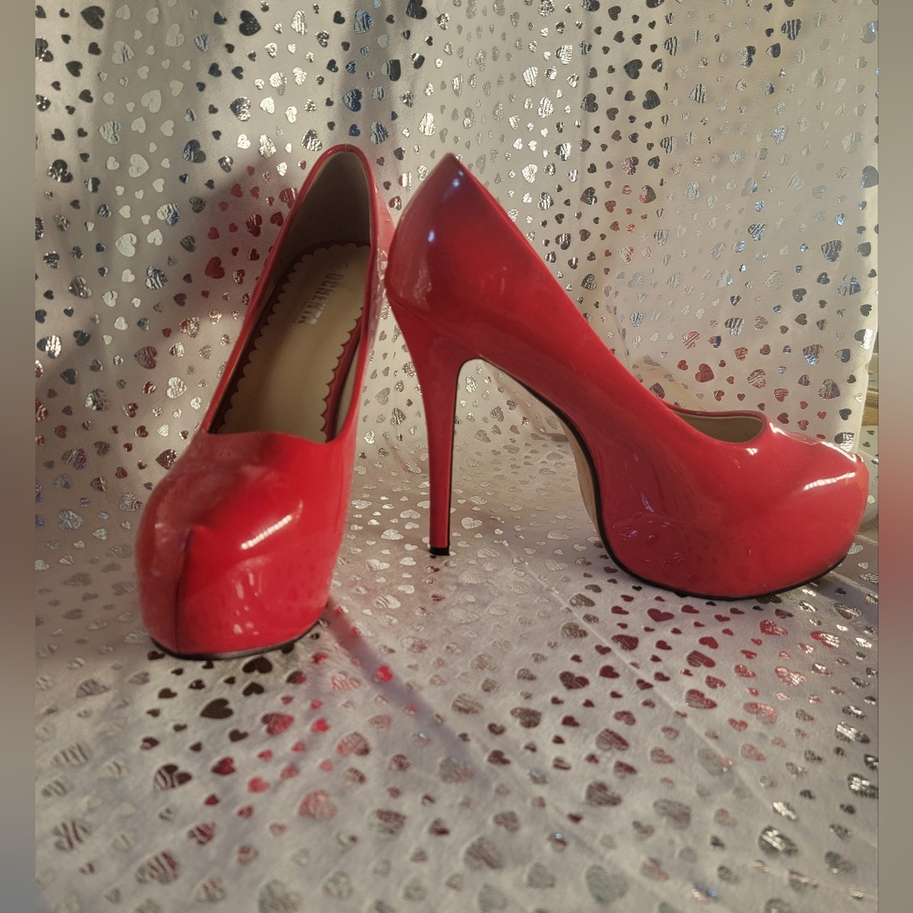Size 11 red platform stiletto heels